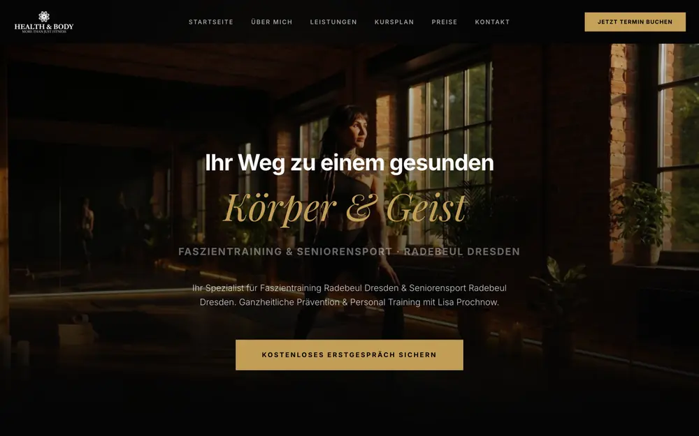 Website von Health & Body