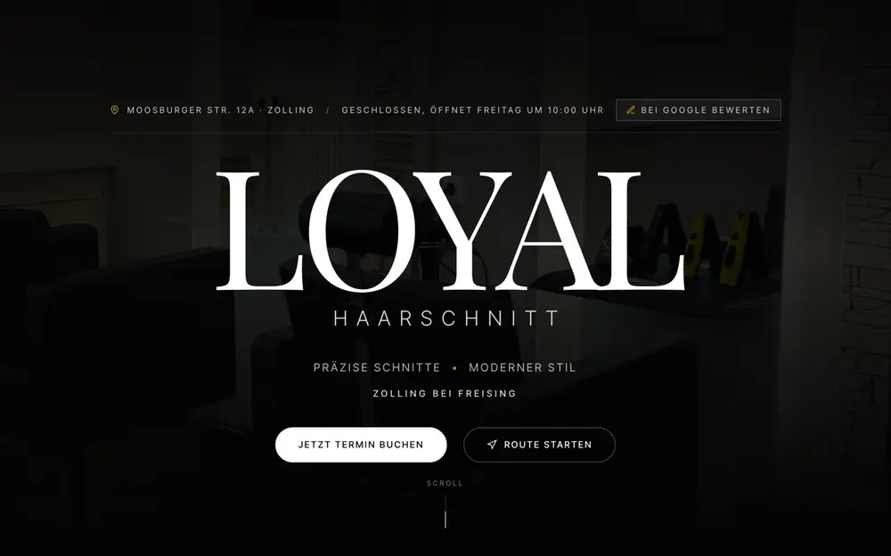 Website von Loyal Haarschnitt