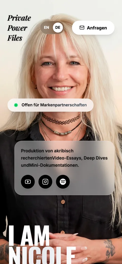 Die Website von Private Power Files auf dem Handy